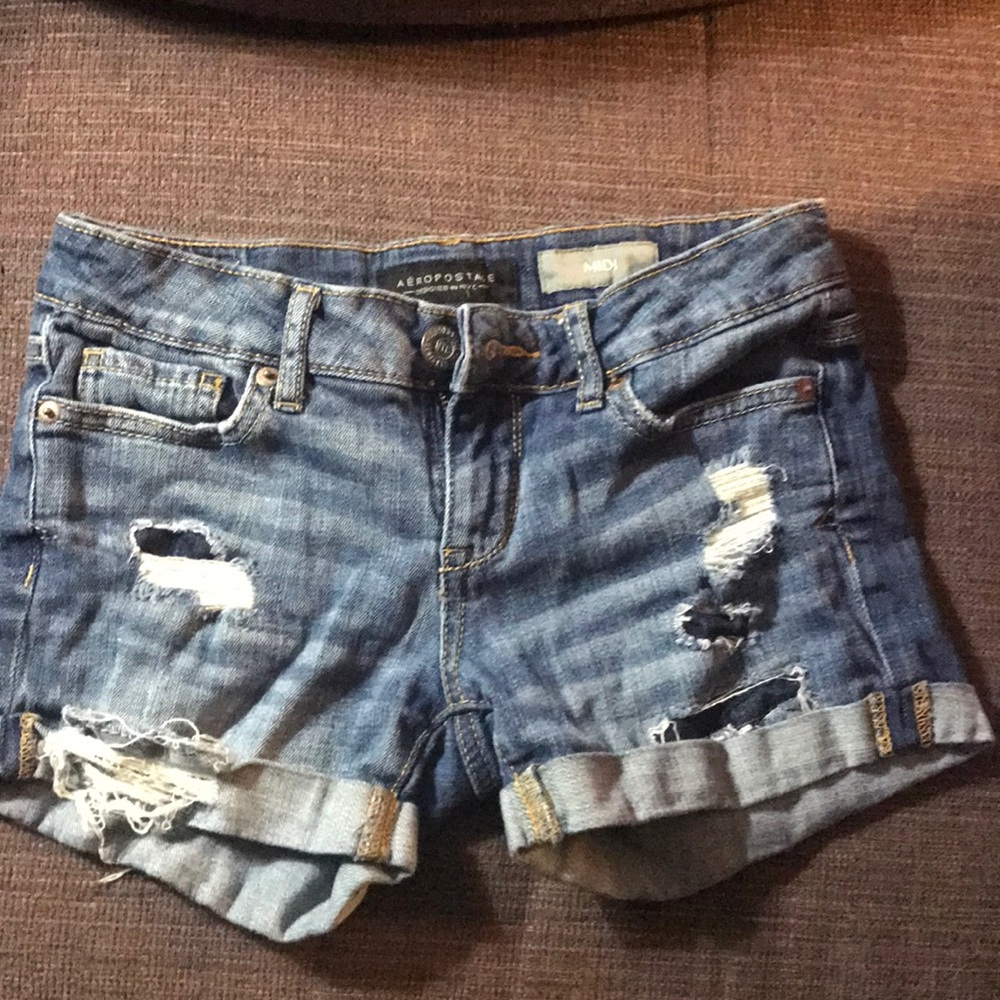 Aeropostale ripped jean/ denim shorts